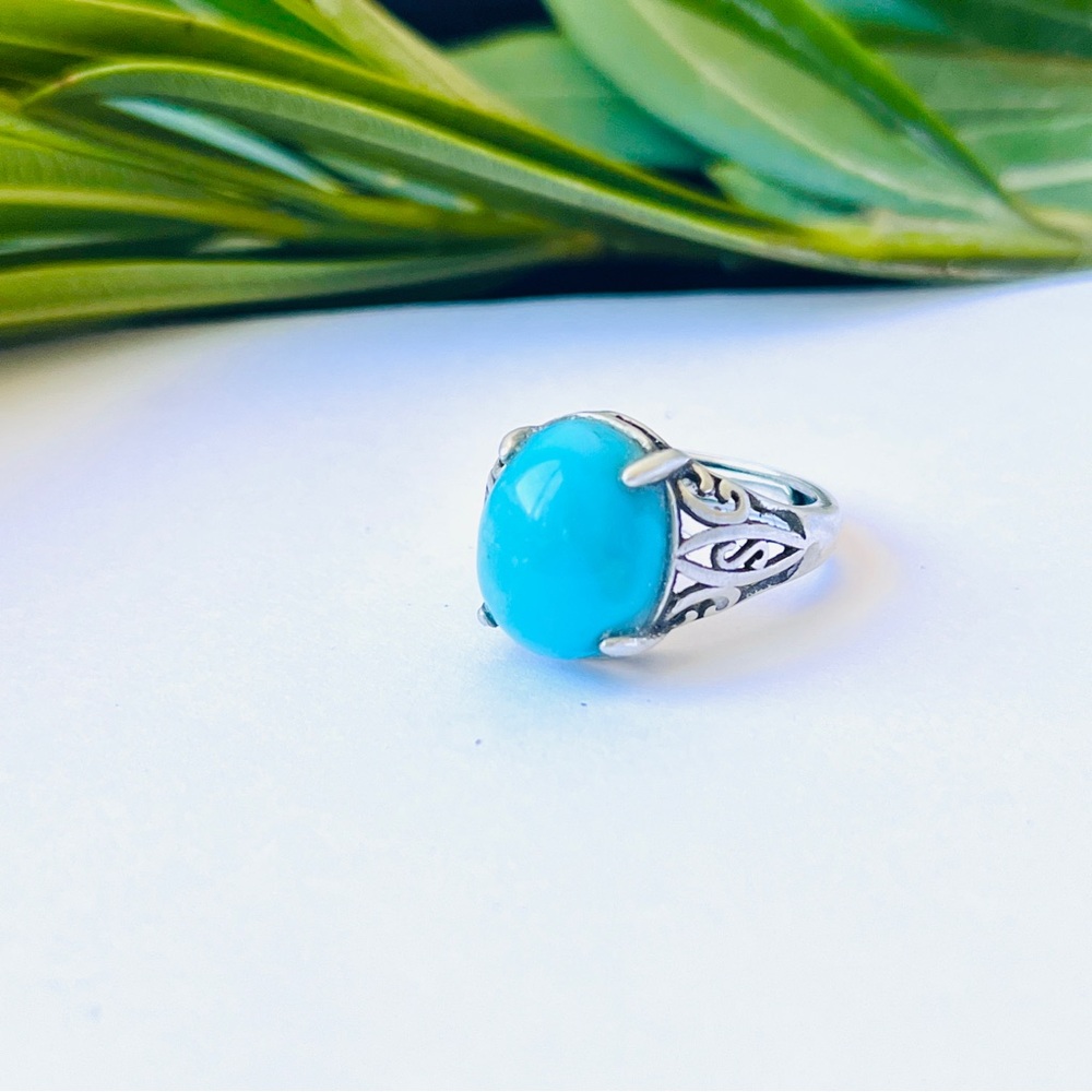 Genuine Natural Turquoise Sleeping Beauty Ring, Value For Money Unique Jewelry